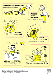 Aufkleber Null Alkohol - Voll Power: Aufkleberbogen "Sprüche" Aufkleber Null Alkohol - Voll Power: Aufkleberbogen "Sprüche"