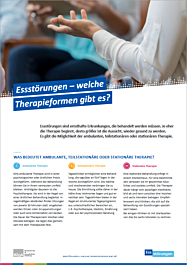PDF Themenblatt: Essstörungen – welche Therapieformen gibt es? PDF Themenblatt: Essstörungen – welche Therapieformen gibt es?